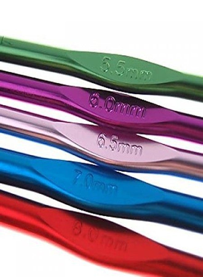 بينديا مجموعة بينديا المكونة من 12 قطعة من إبر الكروشيه المصنوعة من الألومنيوم متعدد الألوان للخياطة والحرف اليدوية والغزل والكنزات الصوفية والأقمشة (مقاس من 2.0 مم إلى 8.0 مم) - Image 3